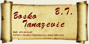 Boško Tanazević vizit kartica